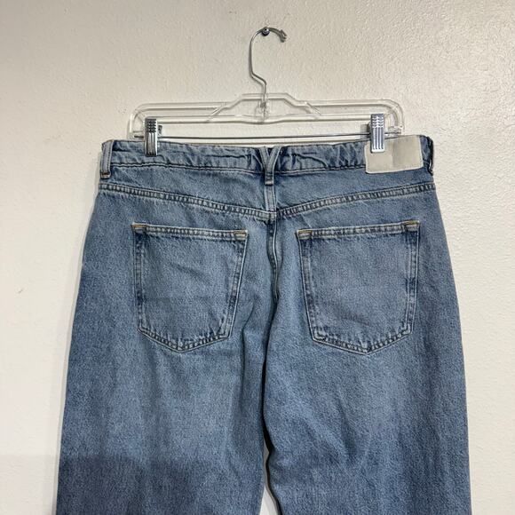 Zara Blue Wide Leg Jeans Sz 8 - Picture 7 of 12